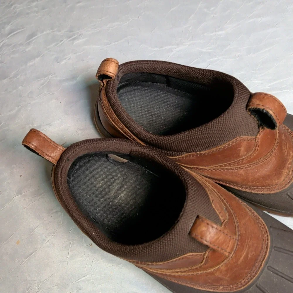 LL Bean Storm Chaser 5 Boots Mens Size 11.5M Slip On Waterproof WetIceTech Brown